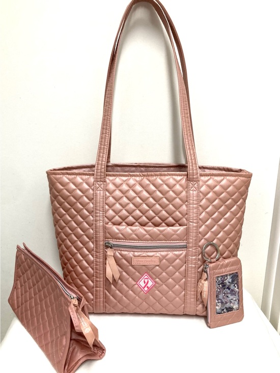 Vera Bradley Handbags - Vera Bradley Quilted Metallic Rose Tote with Wristlet and ID Holder